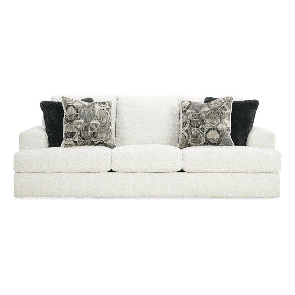 Signature Design by Ashley Karinne Linen Sofa with Decorative Accent Pillows