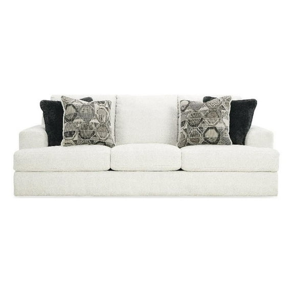 Signature Design by Ashley Karinne Linen Sofa with Decorative Accent Pillows