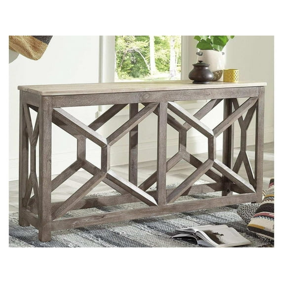 Signature Design by Ashley Lanzburg Console Table in Antique Gray