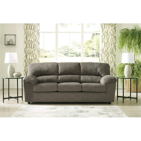 Signature Design by Ashley Norlou Contemporary Fabric & Wood Sofa in Gray