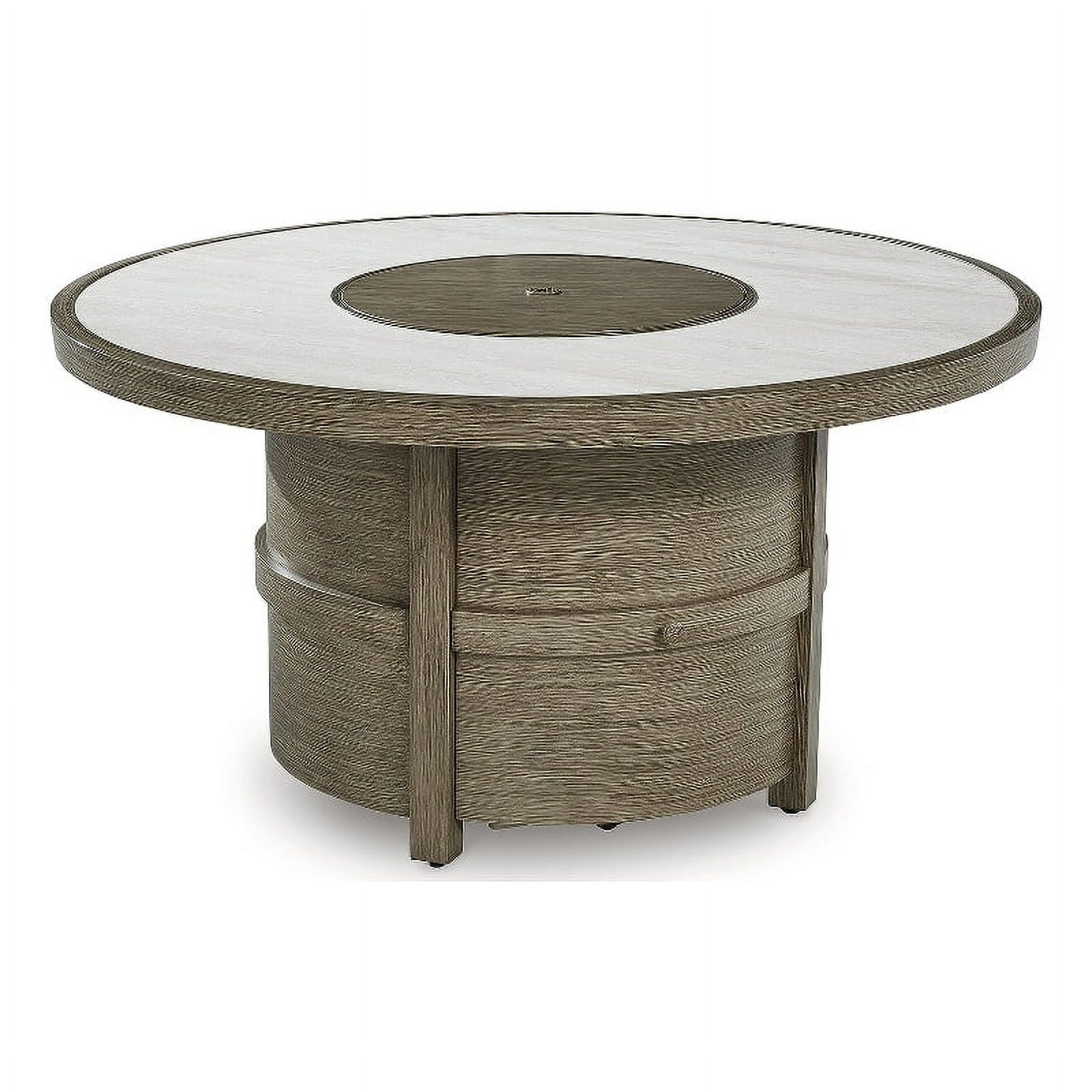 Signature Design by Ashley Rainier Ranch Beige Fire Pit Table
