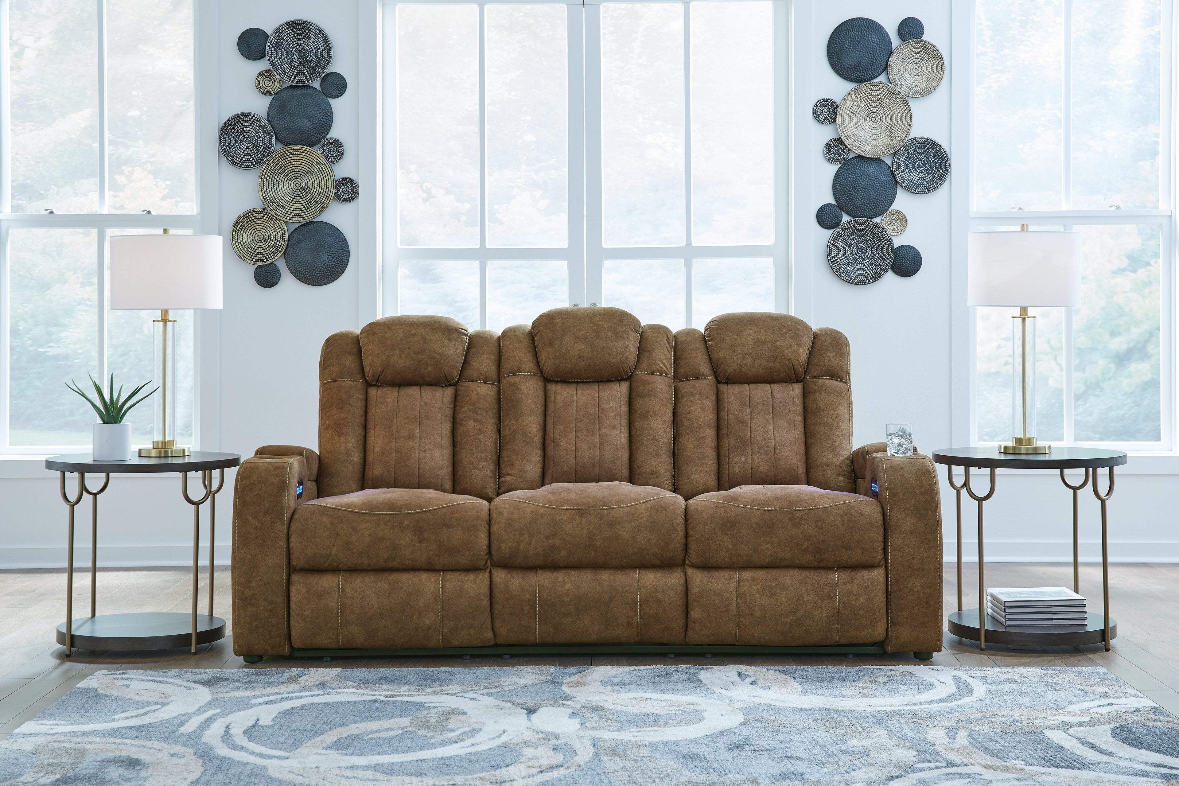 Signature Design by Ashley Wolfridge Brown Power Reclining Sofa