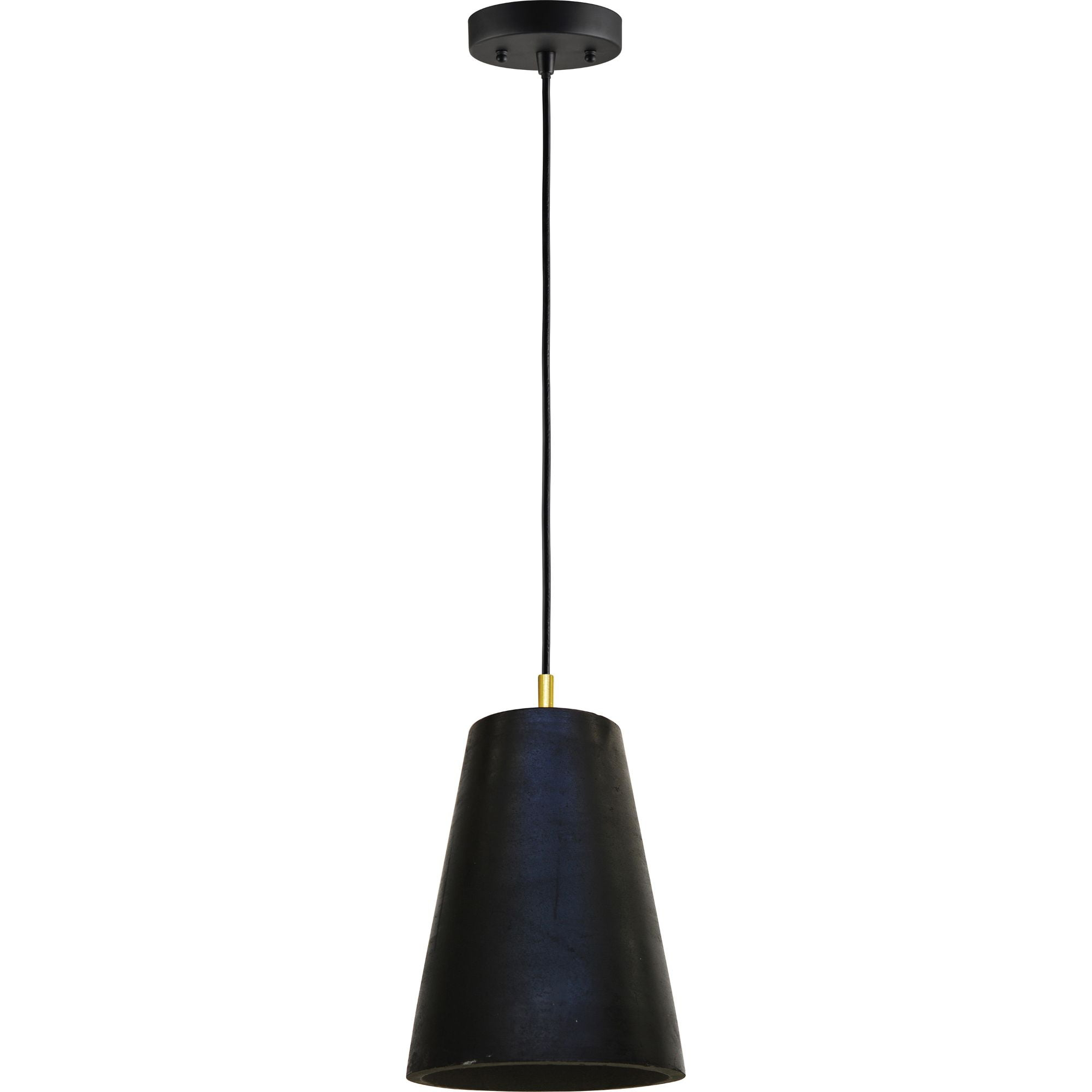 Signature Home Collection 12" Black Conical Shade Ceiling Pendant Light Fixture