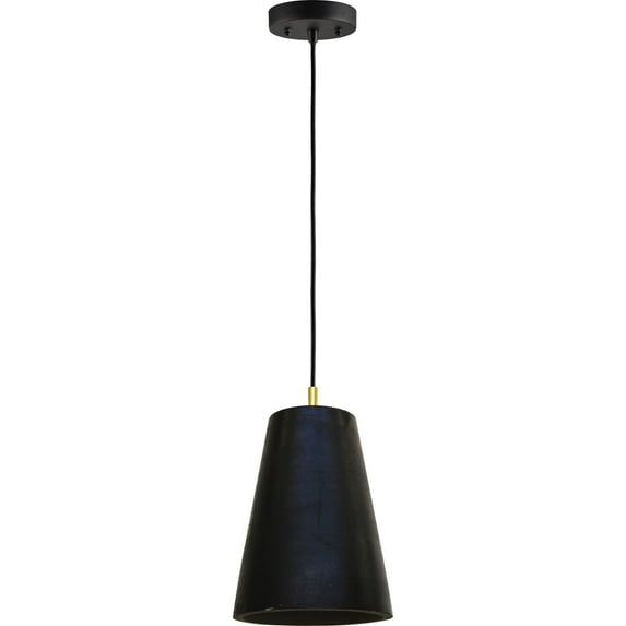 Signature Home Collection 12" Black Conical Shade Ceiling Pendant Light Fixture