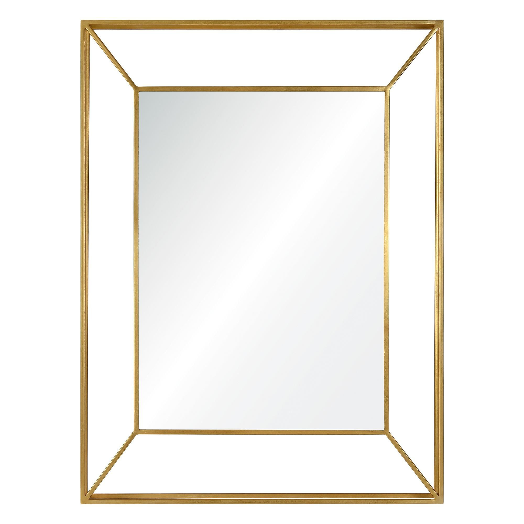Signature Home Collection 40" Silver Leaf Finished Framed Rectangular Wall Mirror