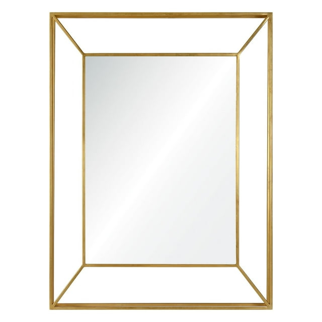 Signature Home Collection 40" Silver Leaf Finished Framed Rectangular Wall Mirror