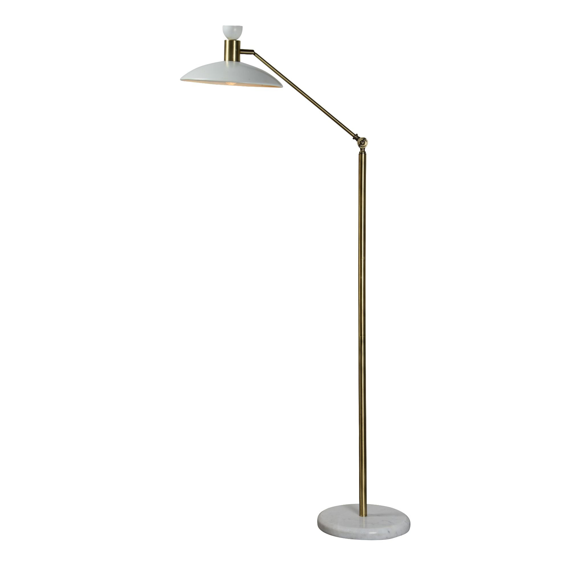 Signature Home Collection 55" White and Gold Curved Adjustable Floor Lamp