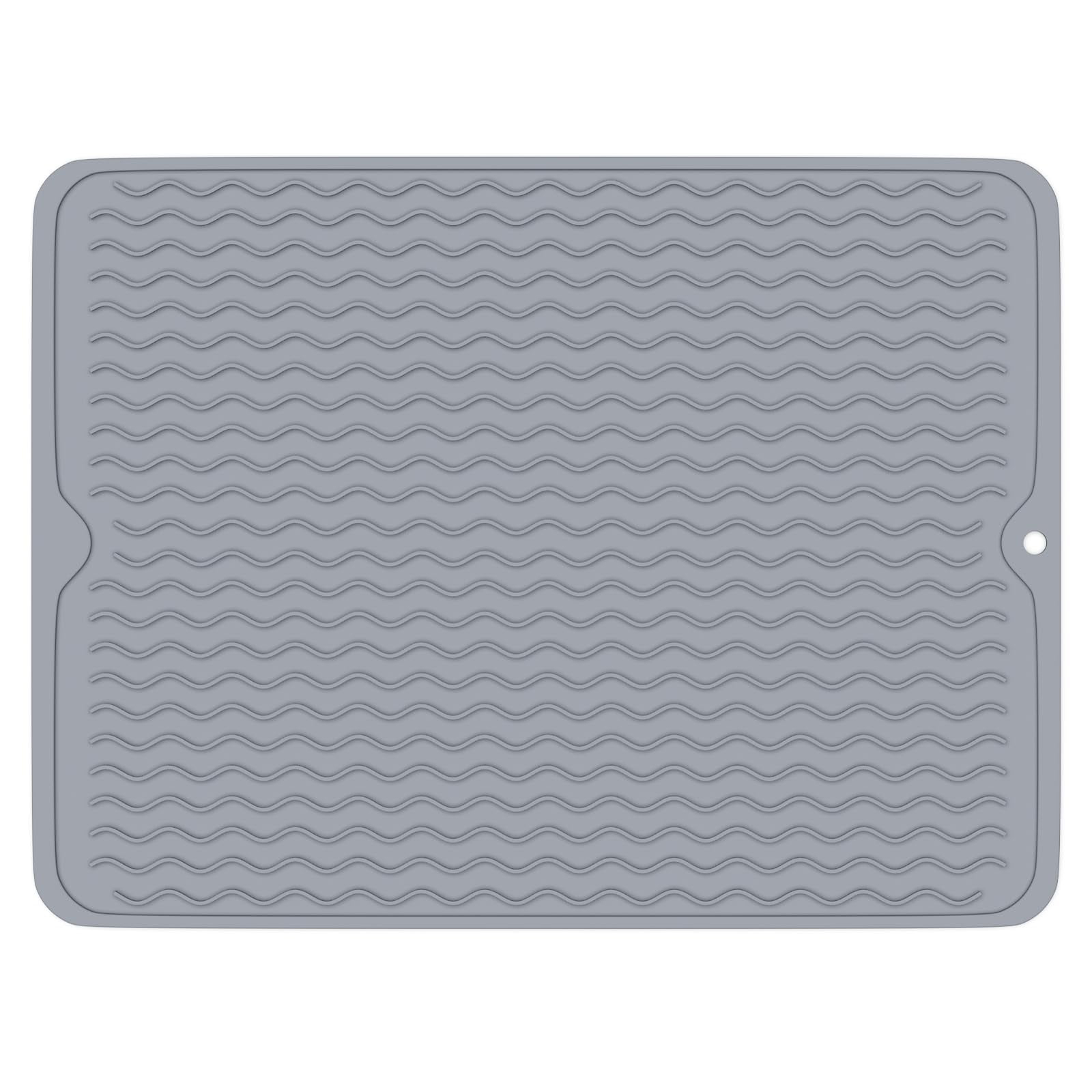 Silicone Dish Drying Mat, Non-Slip Dishwashing Mat for Kitchen Counter, Easy Clean, Waterproof, Heat-Resistant Silicone Mat 16''x12'' C49