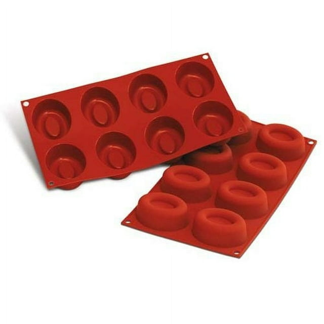 Silikomart Silicone Bakeware Oval Savarin 2.4 Oz - 8 Cavities