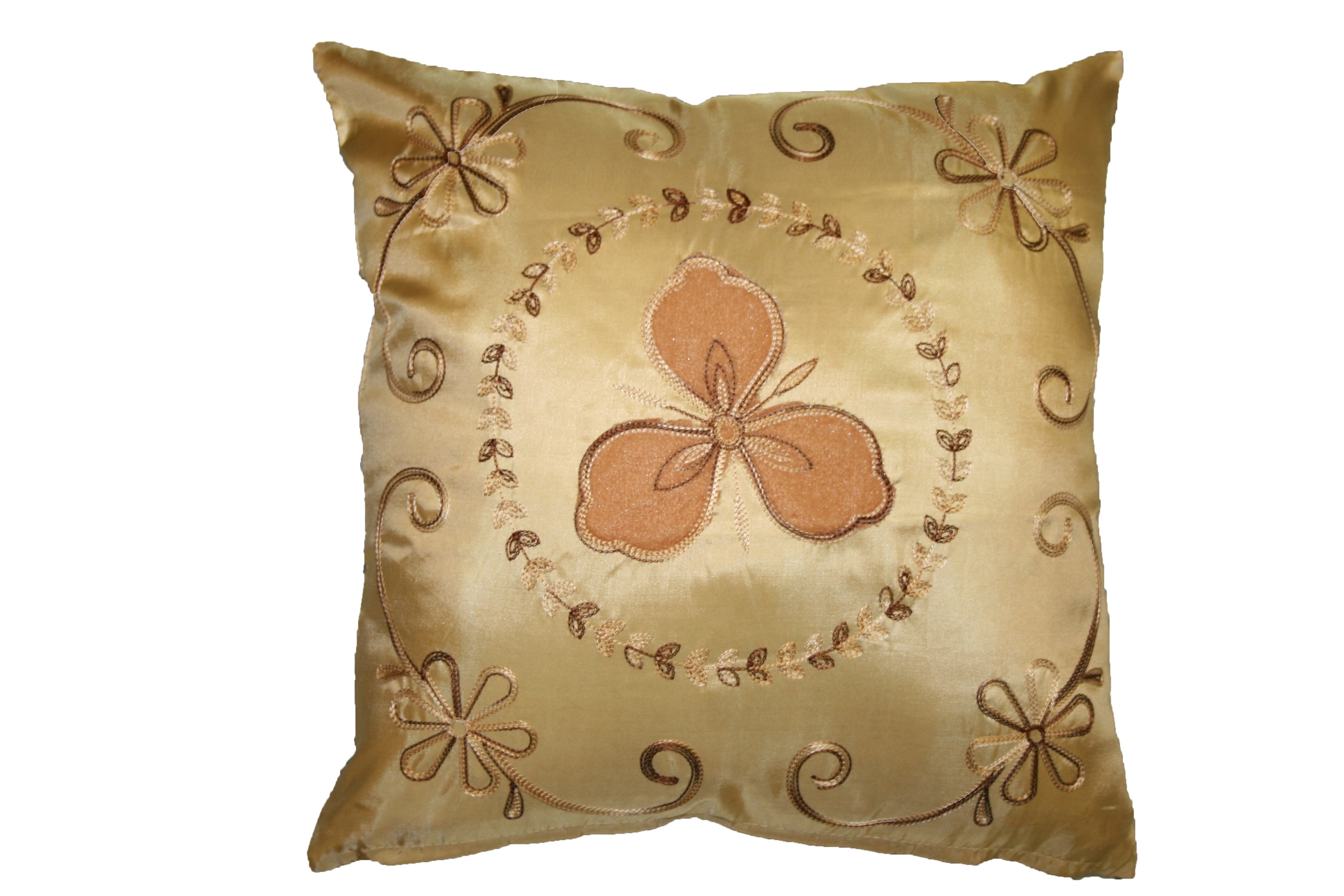 Violet Linen Silky Ornate Embroidered Velvet Floral Reversible Pillow Cover