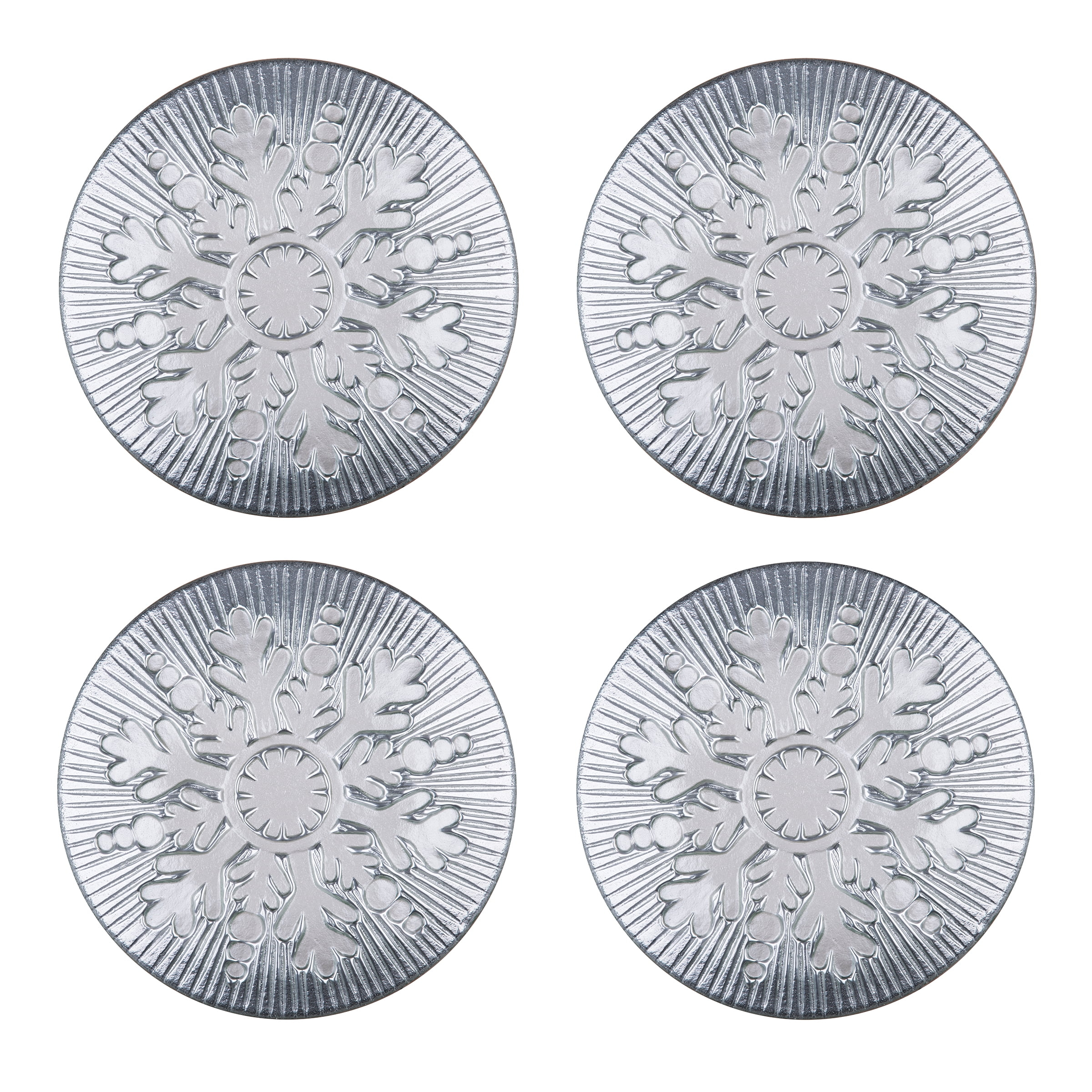 C&F Home Silver Snowflake Plate 12" Set of 4
