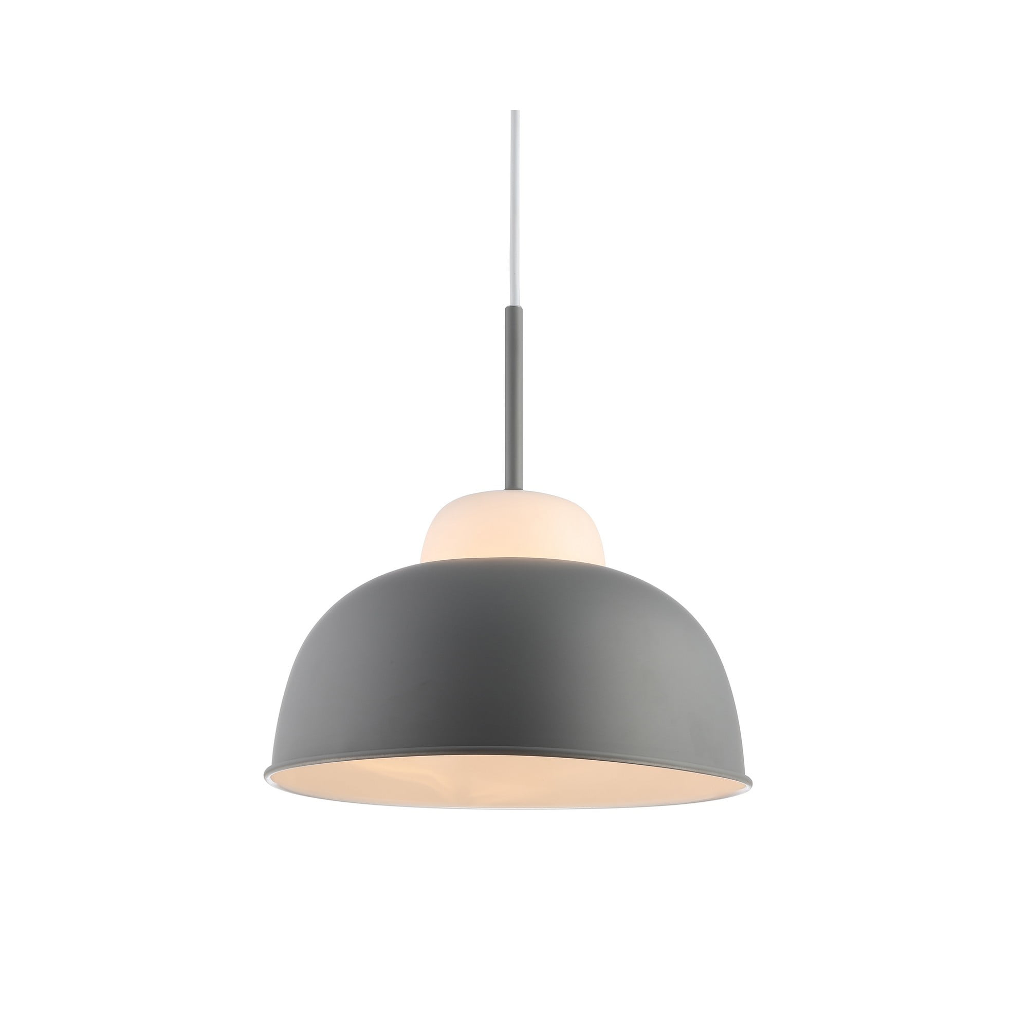 Simon 12" Adjustable Metal/Glass LED Pendant, Gray