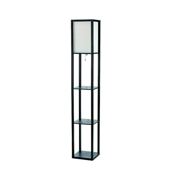 Simple Designs 62.5" Three Shelf Etagere Organizer Storage Floor Lamp