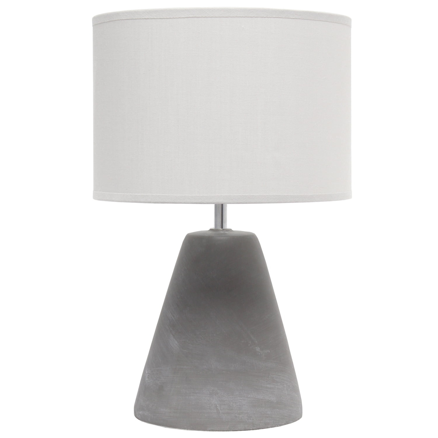 Simple Designs Concrete Pinnacle Table Lamp in Gray with Gray Shade
