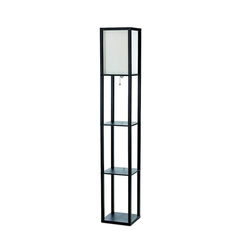 Simple Designs 62.5" Three Shelf Etagere Organizer Storage Floor Lamp