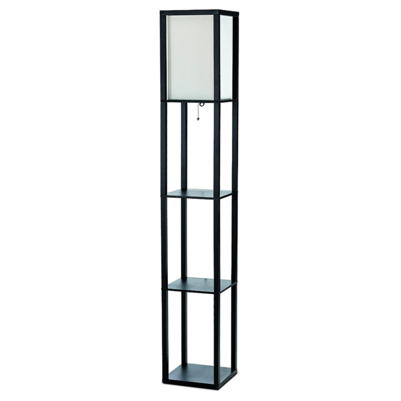 Simple Designs 62.5" Three Shelf Etagere Organizer Storage Floor Lamp