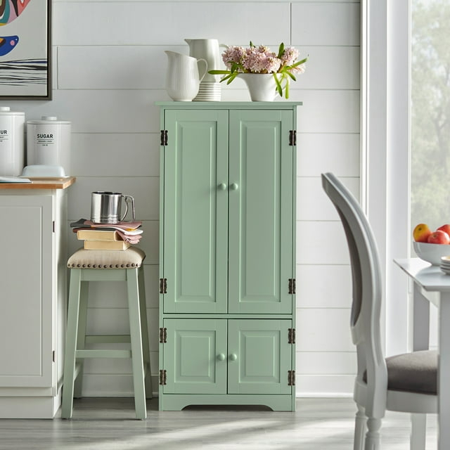 Simple Living Products Adjustable Storage Cabinet, with Fixed Shelves, Wood Composite Mint