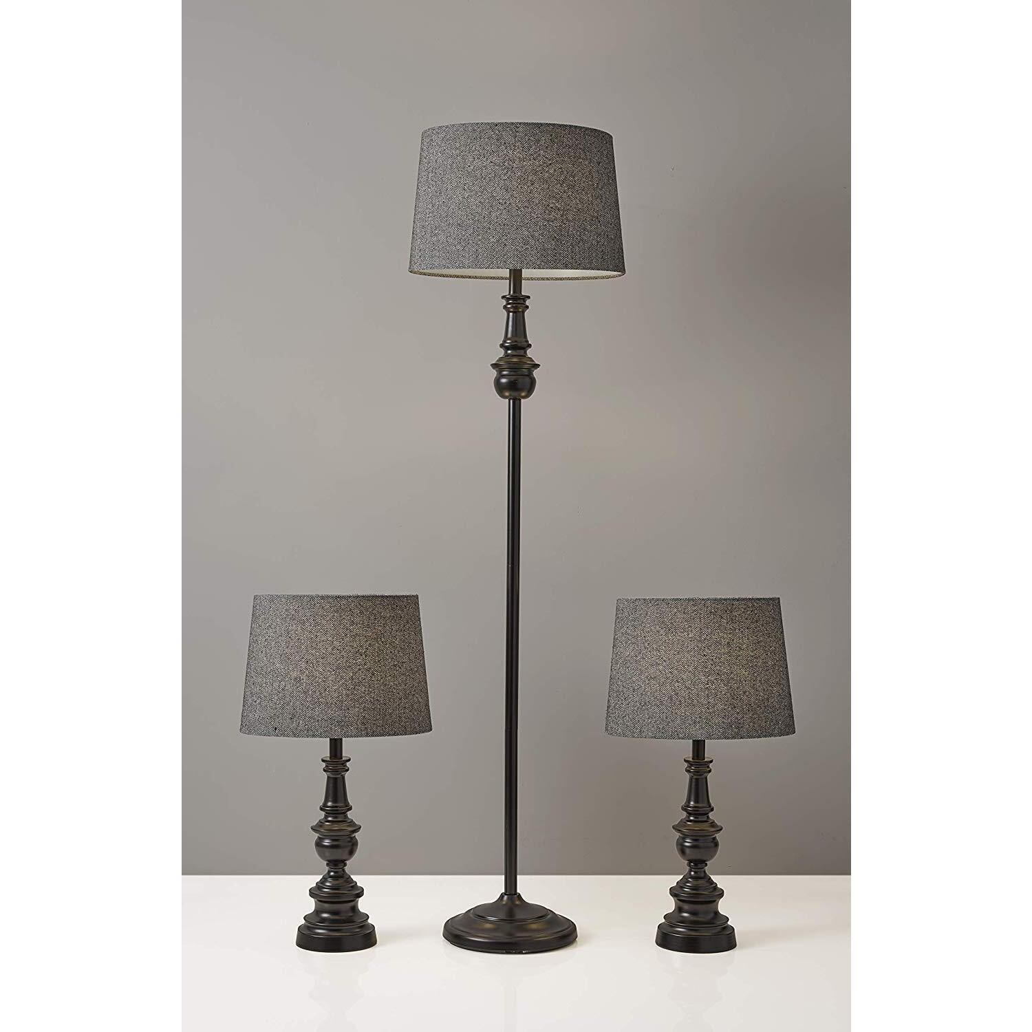 SIMPLEE ADESSO Chandler 3 Piece Floor and Table Lamp Set