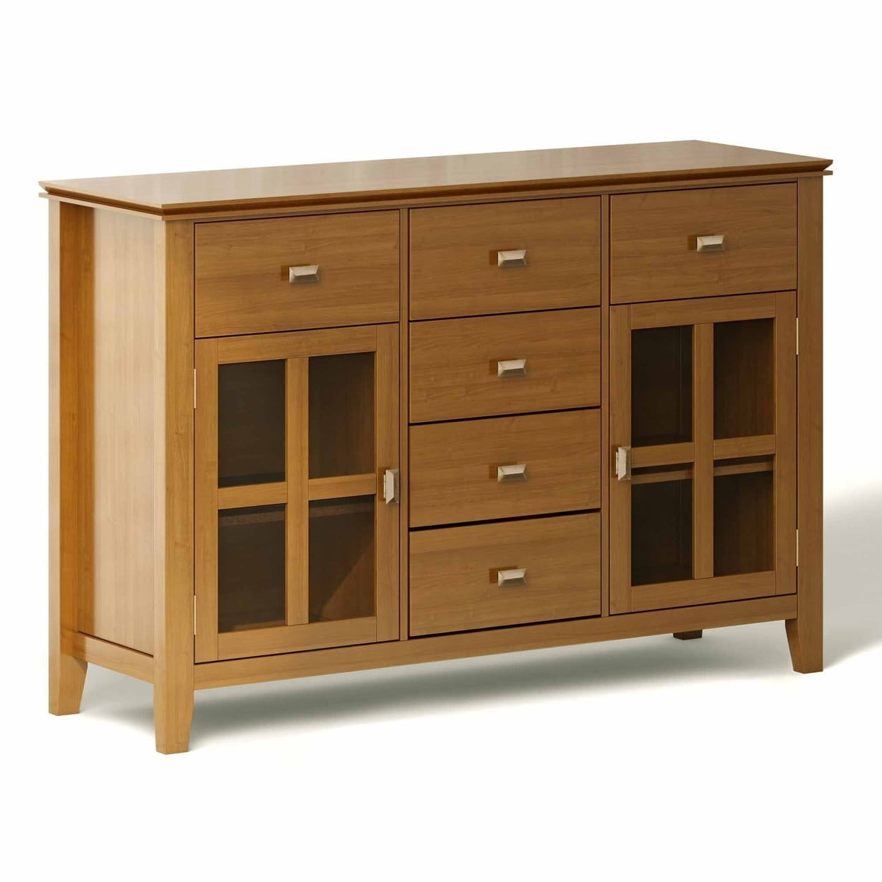 Simpli Home Artisan Solid Wood Sideboard Buffet In Distressed Grey