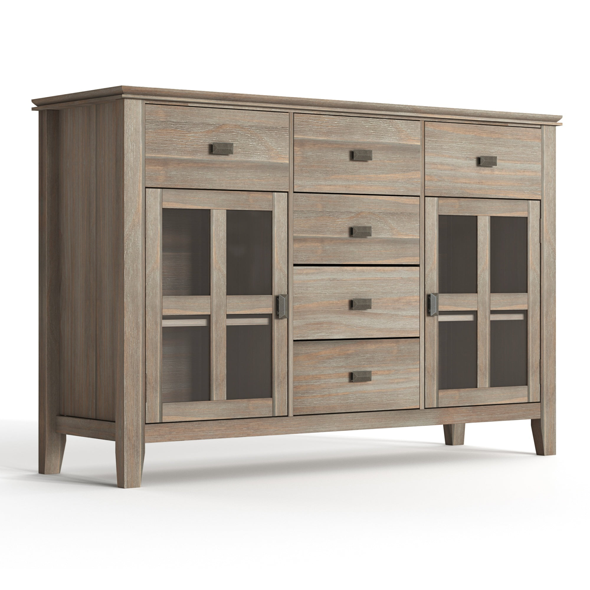 Simpli Home Artisan Solid Wood Sideboard Buffet In Distressed Grey
