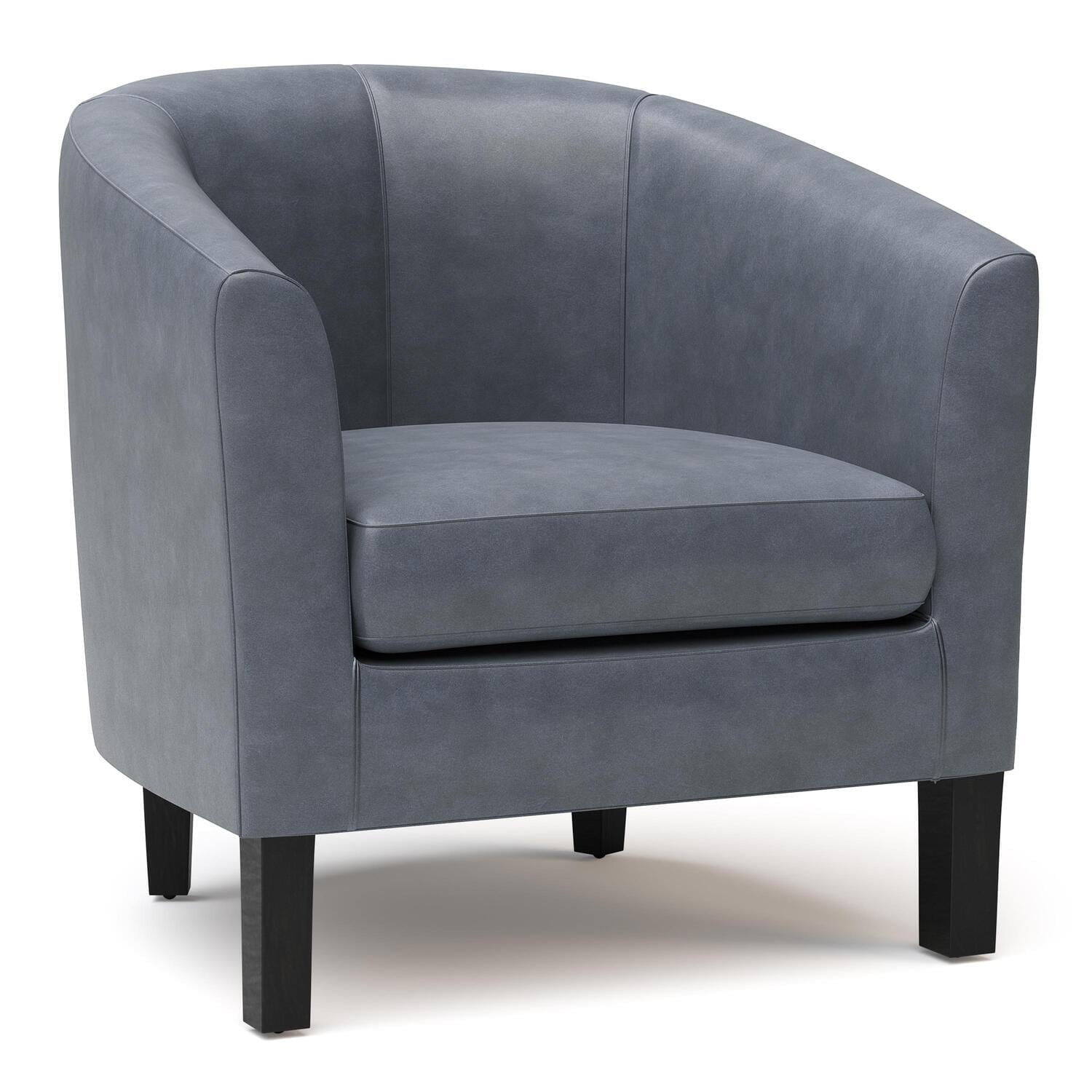 Austin 30 inch Wide Contemporary Tub Chair in Stone Grey Vegan Faux Leather