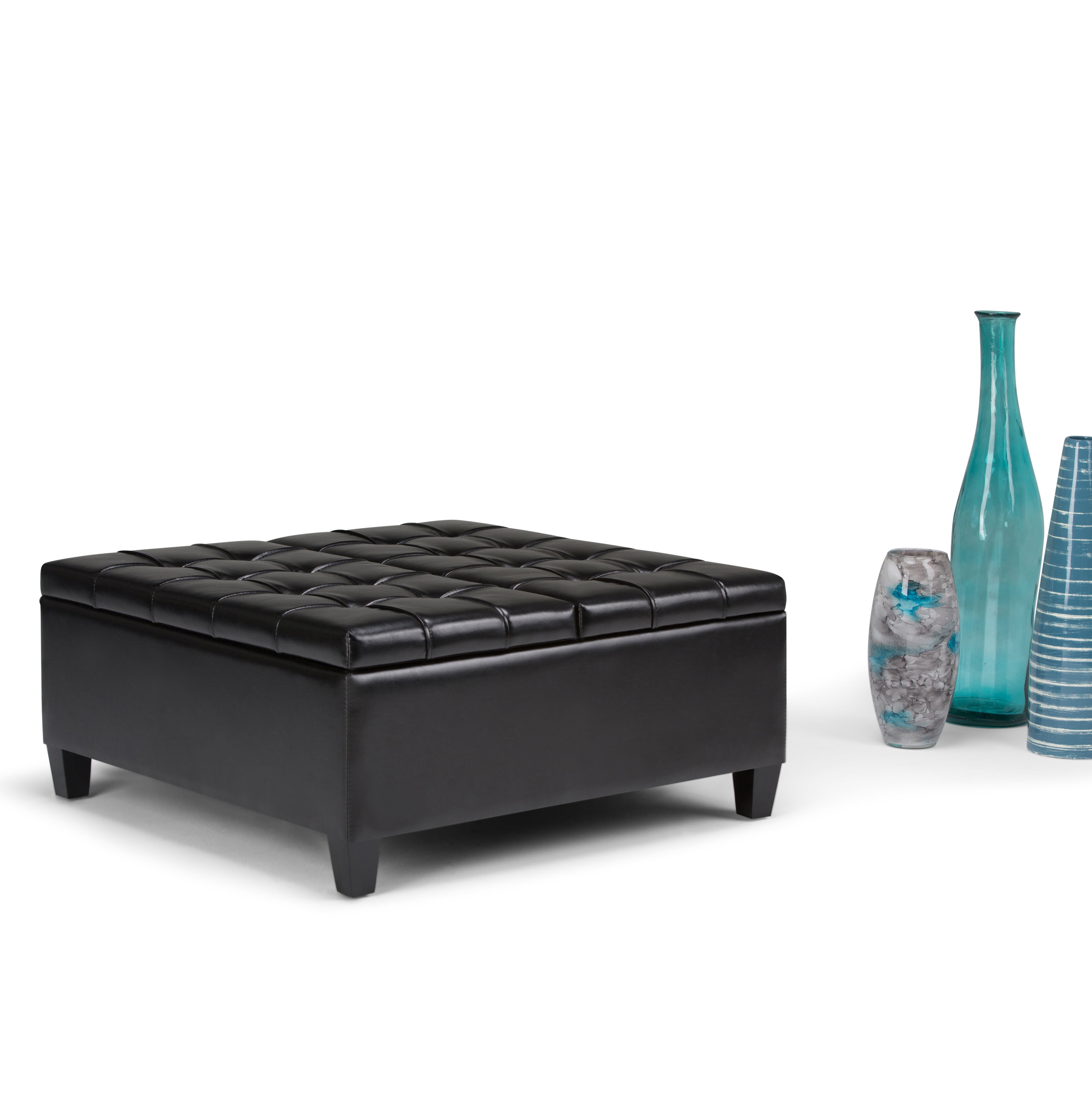 Simpli Home Harrison Coffee Table Storage Ottoman