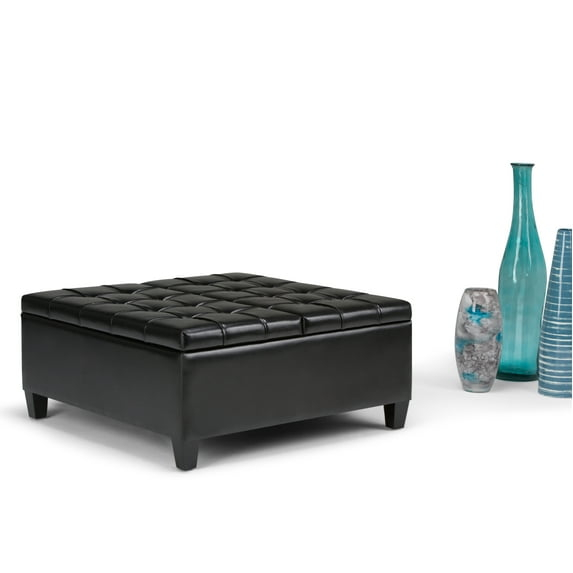 Simpli Home Harrison Coffee Table Storage Ottoman