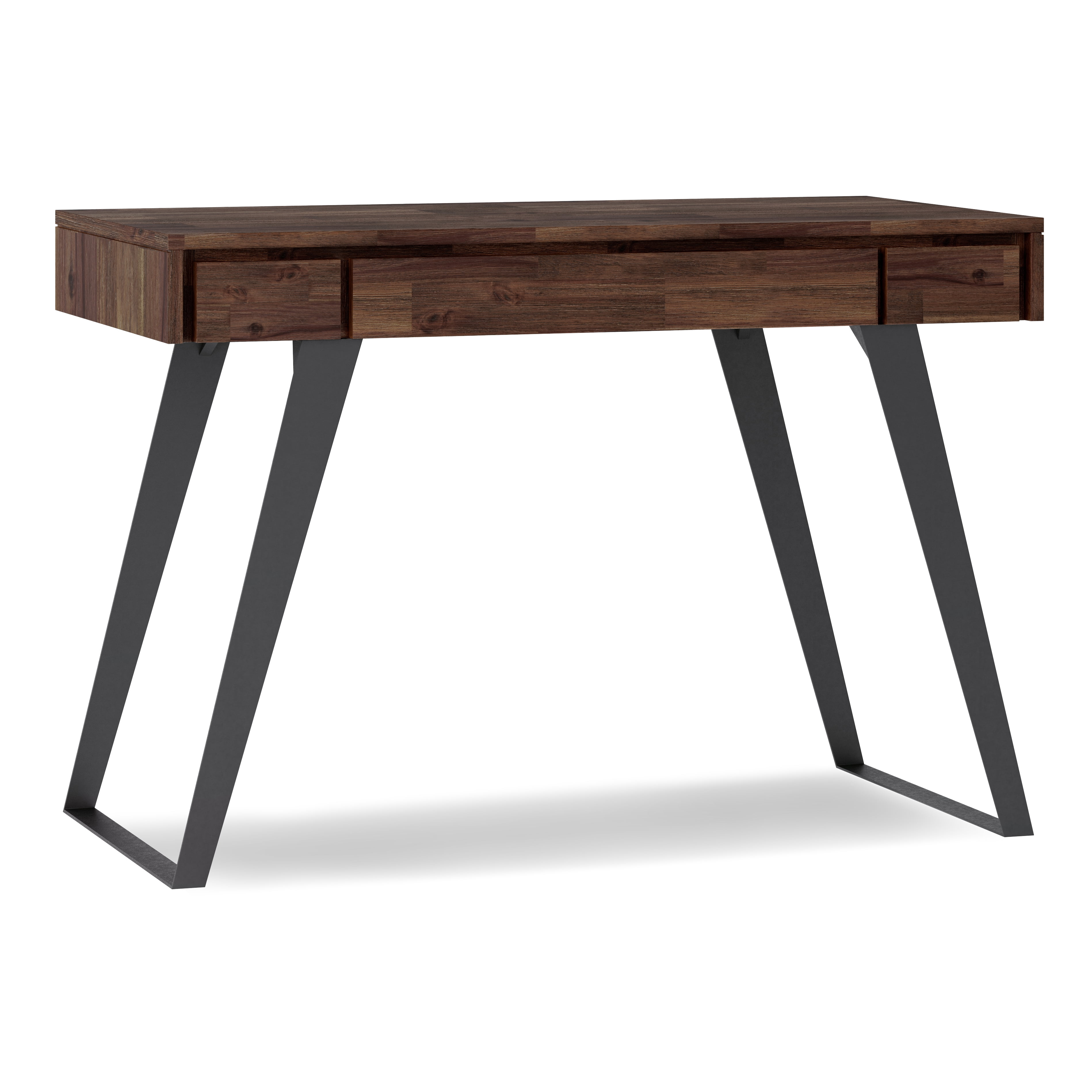 Simpli Home Lowry Solidwood 44 in. Desk in Distressed Charcoal Brown