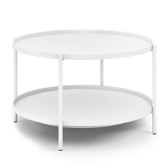 Monet Industrial 32 inch Wide Metal Metal Coffee Table in Black