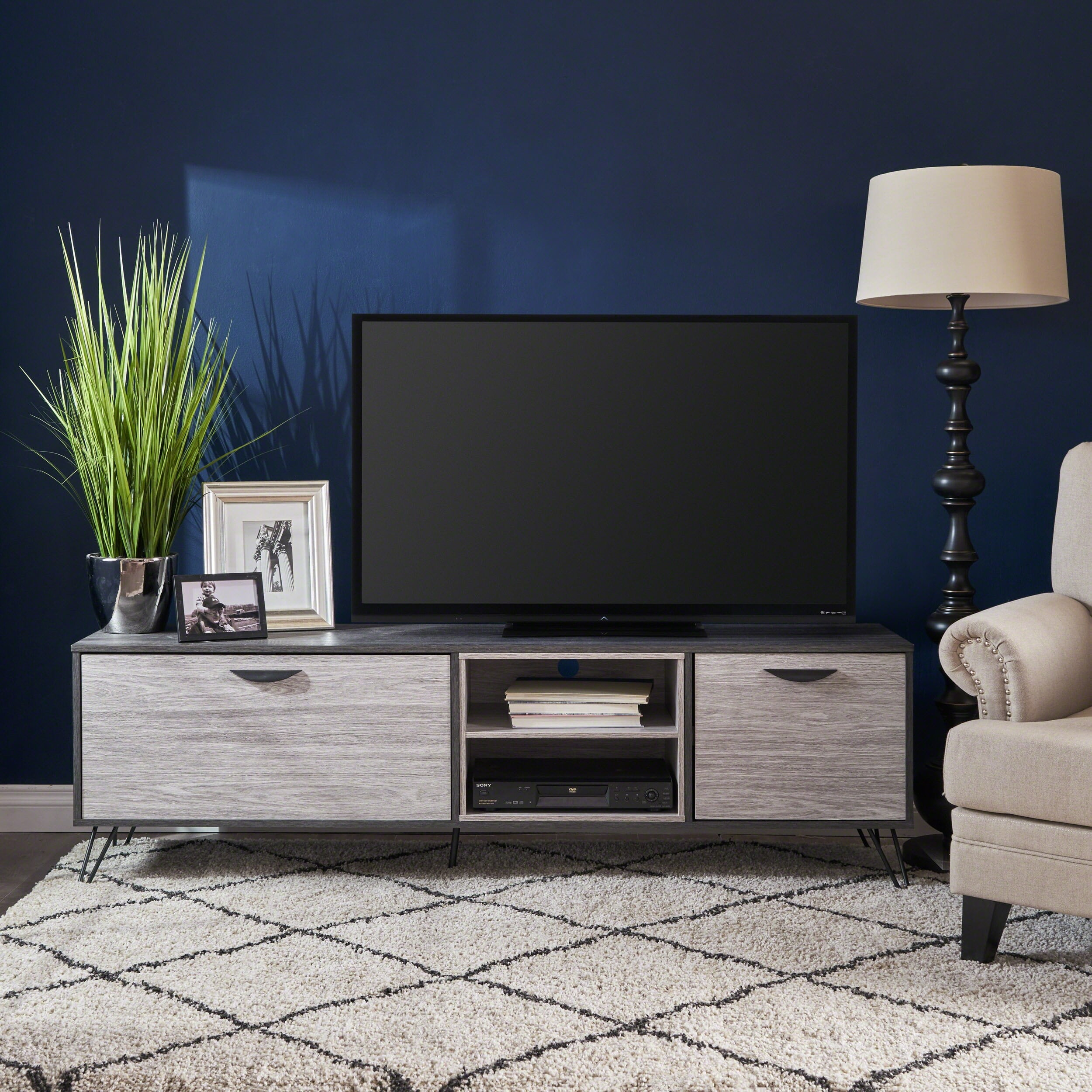 Simplicity TV Stand Audiovisual Cabinet Coffee Bar Cabinet Sideboard Tea Cabinet with Storage Cabinets and Shelves