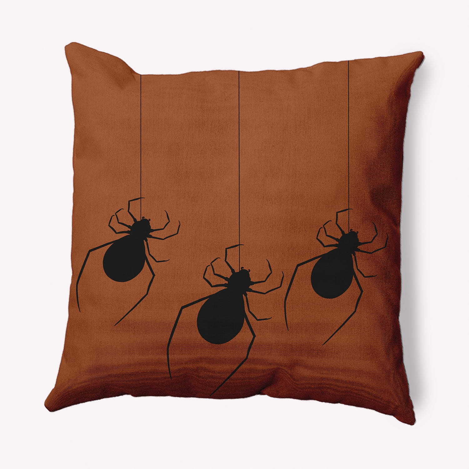 26" x 26" Simply Daisy Hanging Spiders Halloween Polyester Accent Pillow, Sienna Qty 1