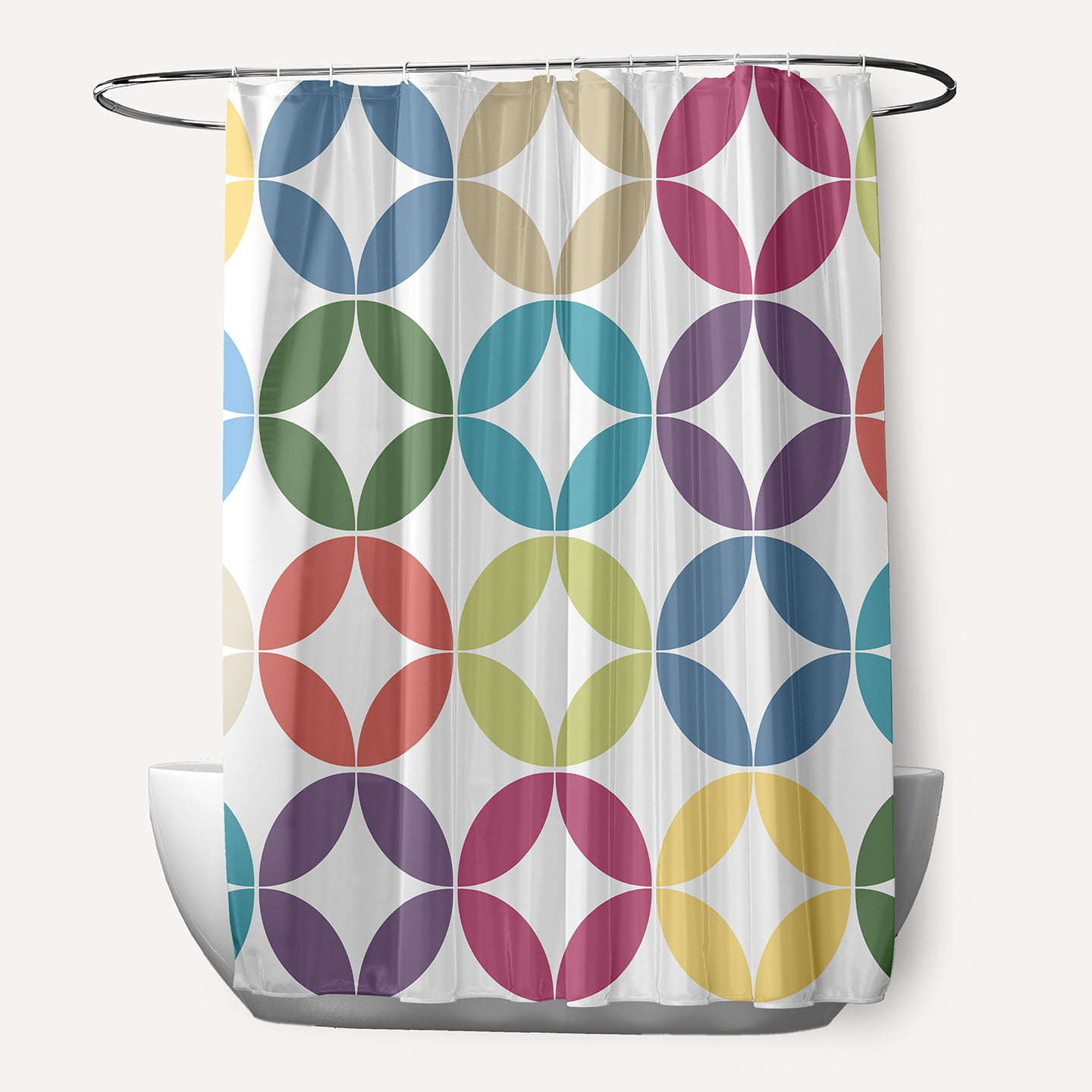 Simply Daisy 71" x 74" Eye Opener Geometric Print Shower Curtain