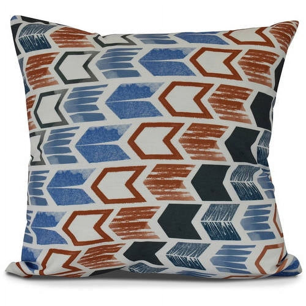e by design Goals, Gourds, And Gatherings Geometric Indoor/Outdoor Reversible Throw Pillow
