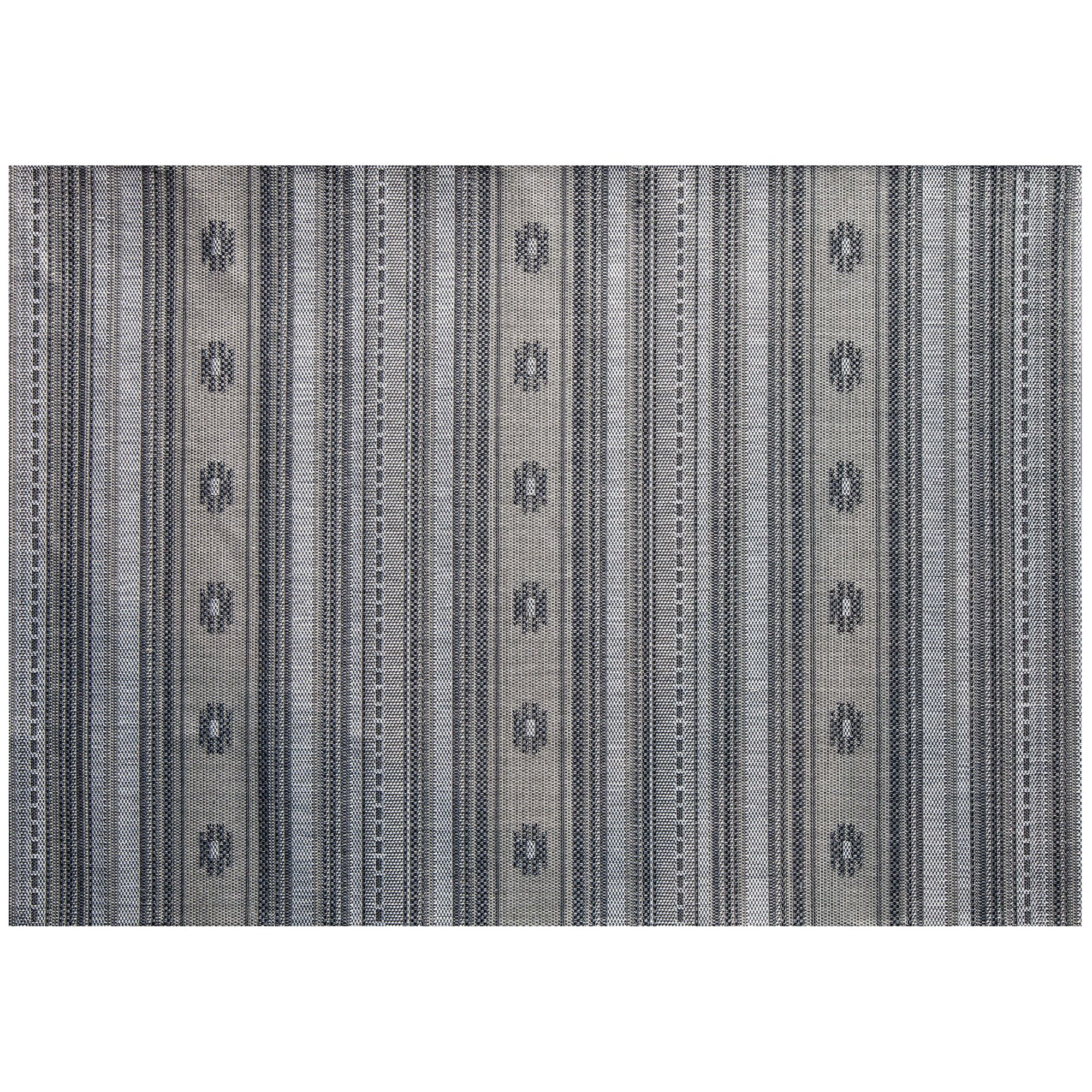 Simply Shade 88" Modern Polypropylene Outdoor Rug in Silverton Slate