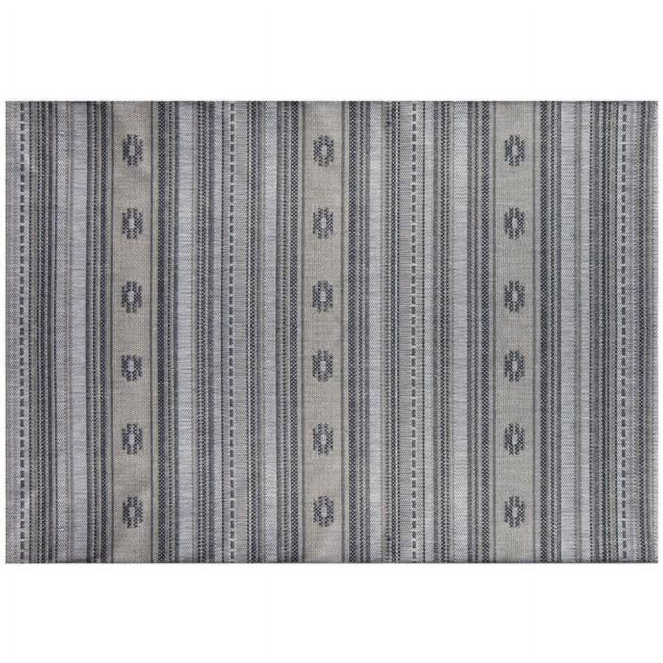 Simply Shade 88" Modern Polypropylene Outdoor Rug in Silverton Slate