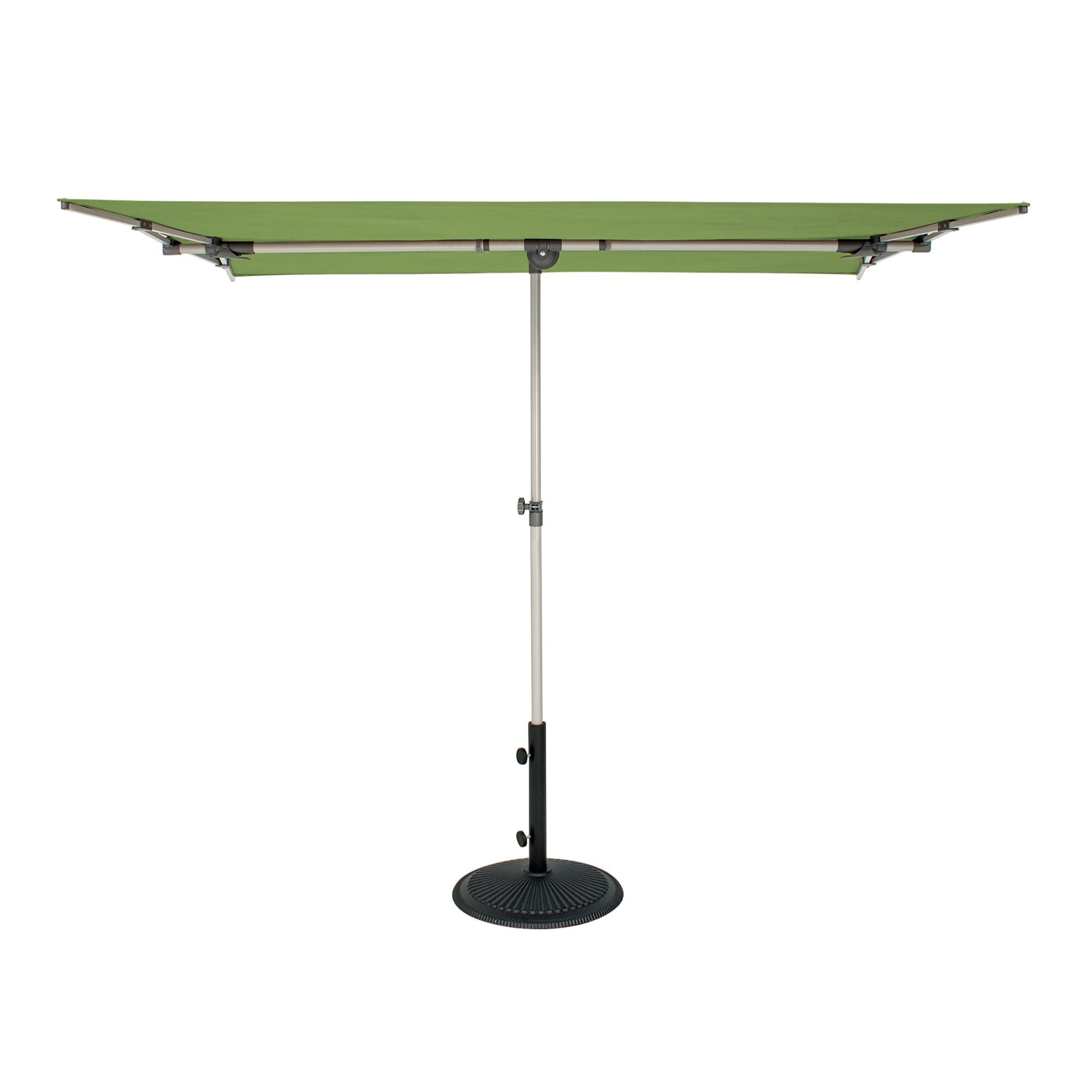 SimplyShade Capri Polyester Rectangle Balcony Umbrella in Platinum/Lime