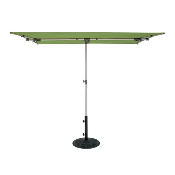 SimplyShade Capri Polyester Rectangle Balcony Umbrella in Platinum/Lime