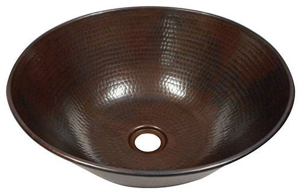 SimplyCopper  12" Round Copper Vessel Bathroom Sink - 12" x 12" x 4.5" - 12" x 12" x 4.5"