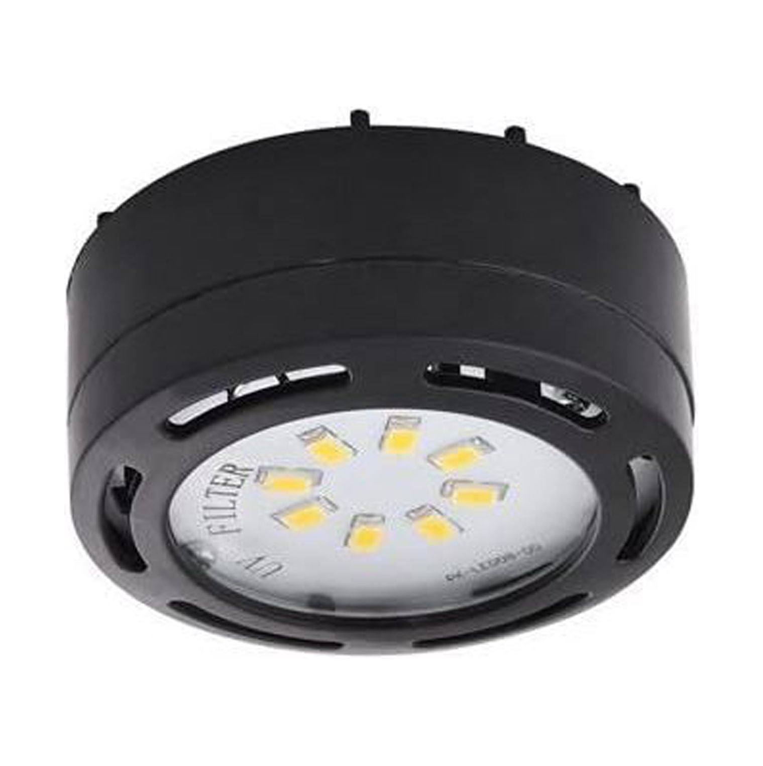 Single LED Under Cabinet Puck Light Accent Kit 120 Volts (Black)