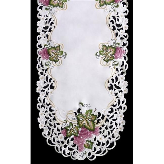 Sinobrite H7696 Grape Round Doily- 8 in.