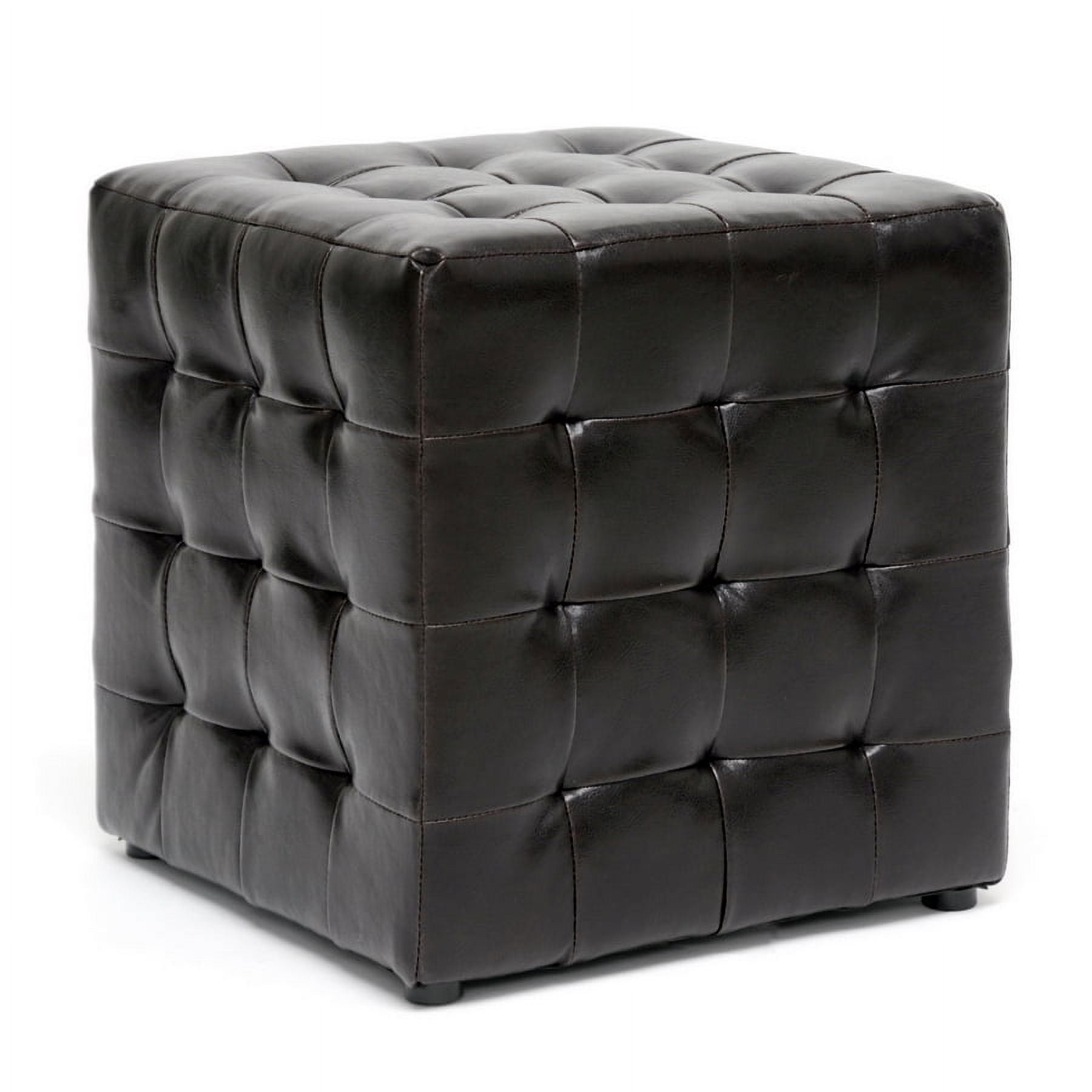Set of 2 Siskal Modern Cube Ottoman Dark Brown - Baxton Studio