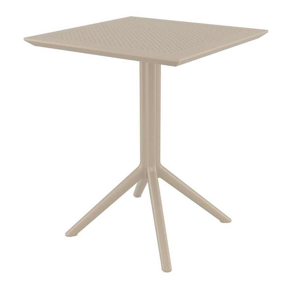 Sky 24 inch Square Folding Table in Taupe finish
