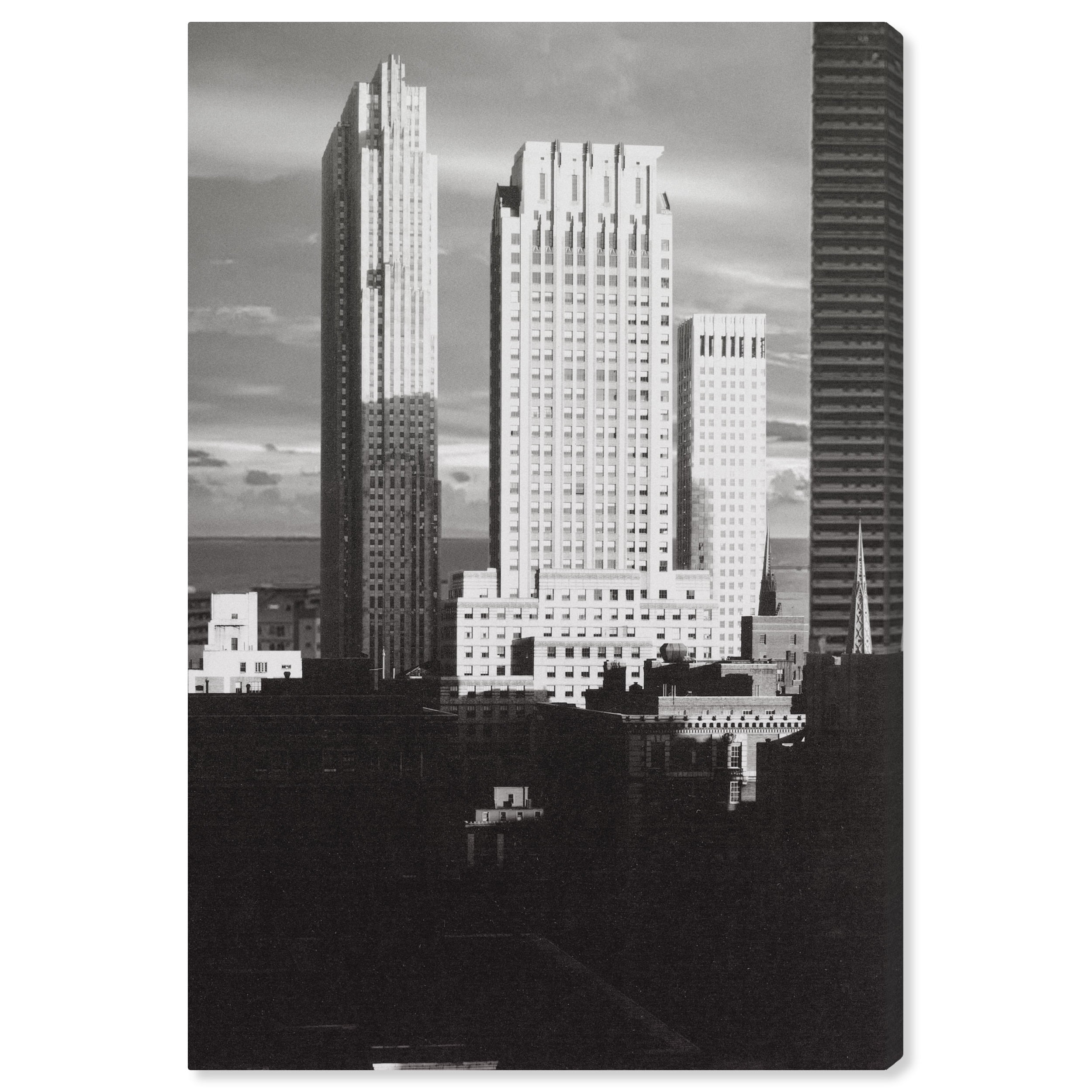 Skyscraper City Architecture and Buildings Wall Art Print Black 16x24