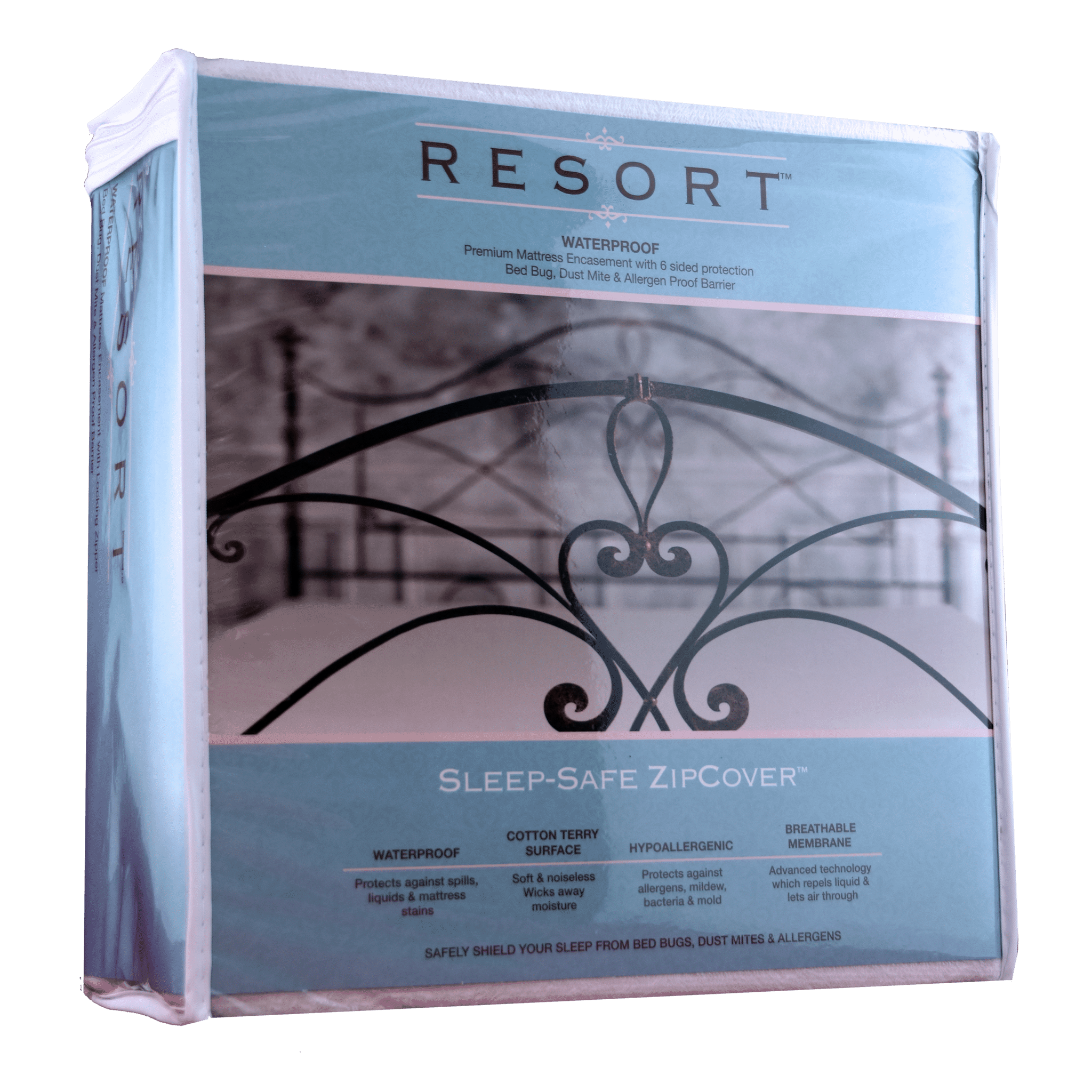 Sleep Safe Bedding Resort Bed Bug Dust Mite and Allergen Zip Cover Waterproof Mattress Protector