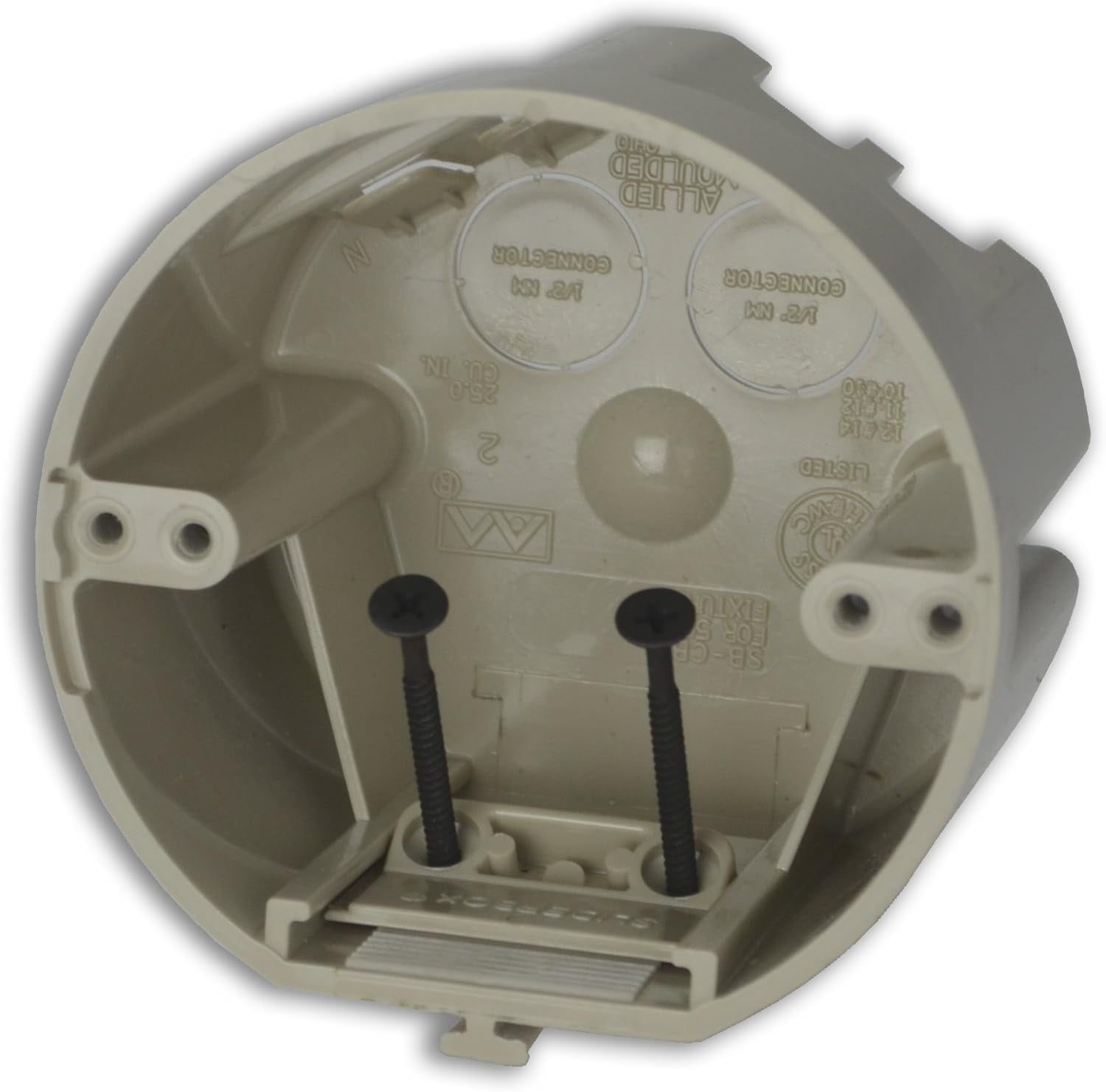 Allied Moulded SliderBox 25 cu in Round Polycarbonate 4 gang Junction Box Beige