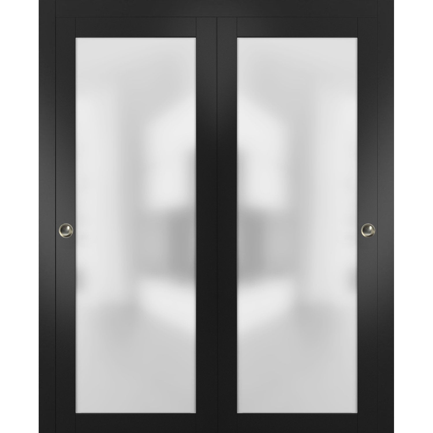 Sliding Closet Frosted Glass Bypass Doors 64 x 84 inches with Hardware