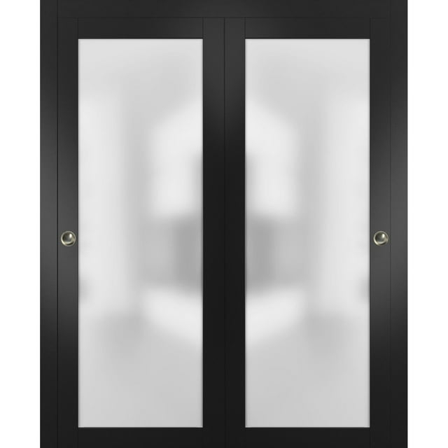 Sliding Closet Frosted Glass Bypass Doors 64 x 84 inches with Hardware