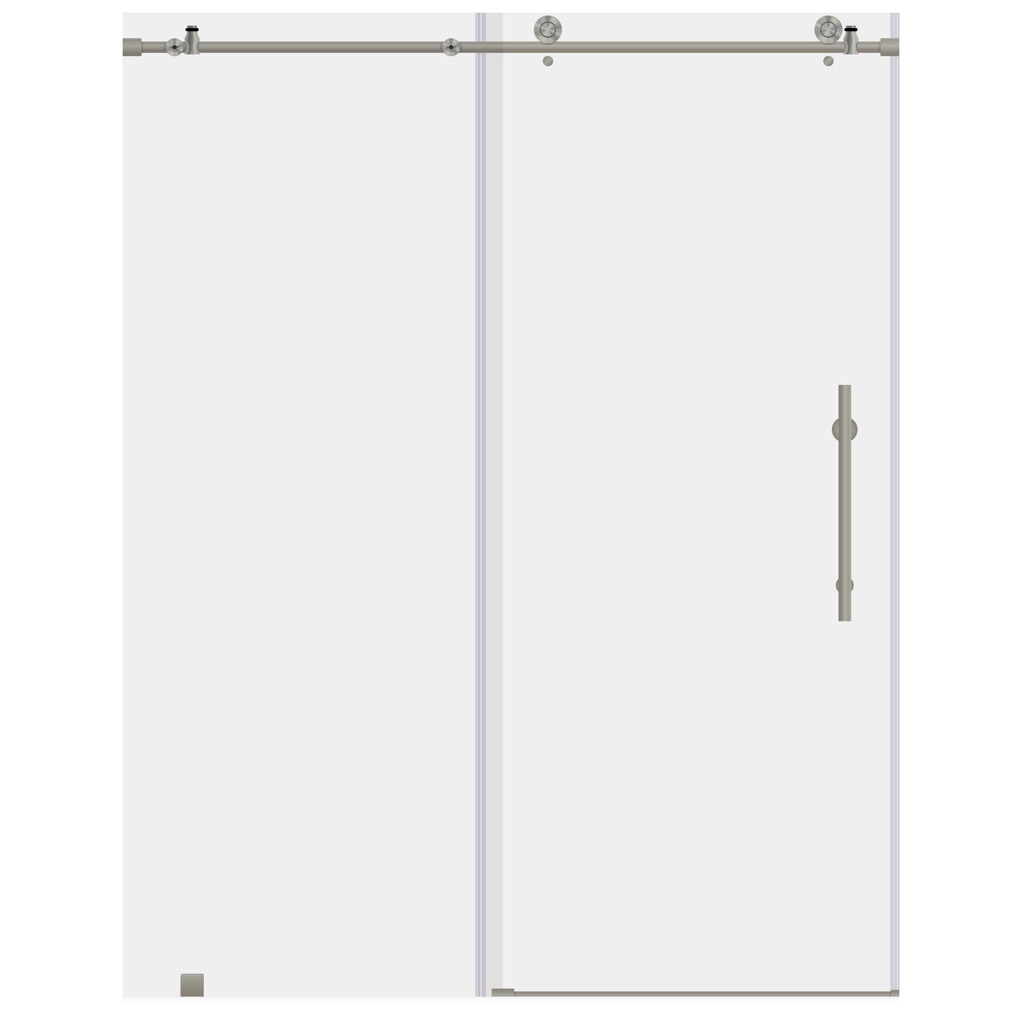 Sliding Shower Door with Stationary Panel 56-60W 76H Ultra C Brushed Nickel