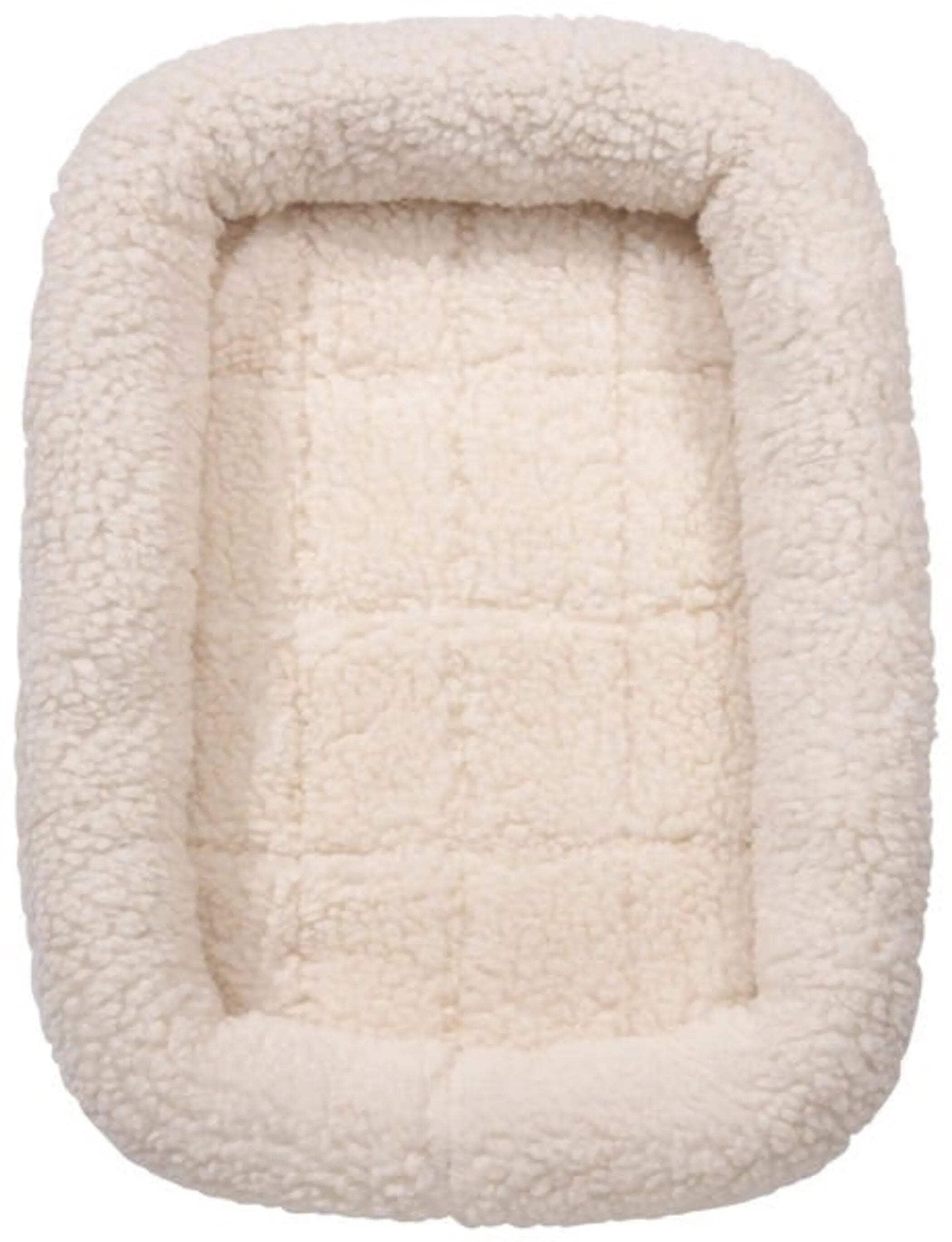 Slumber Pet High Pile Fleece Bumper-Style Crate Pet Bed - Natural(Medium/Large)