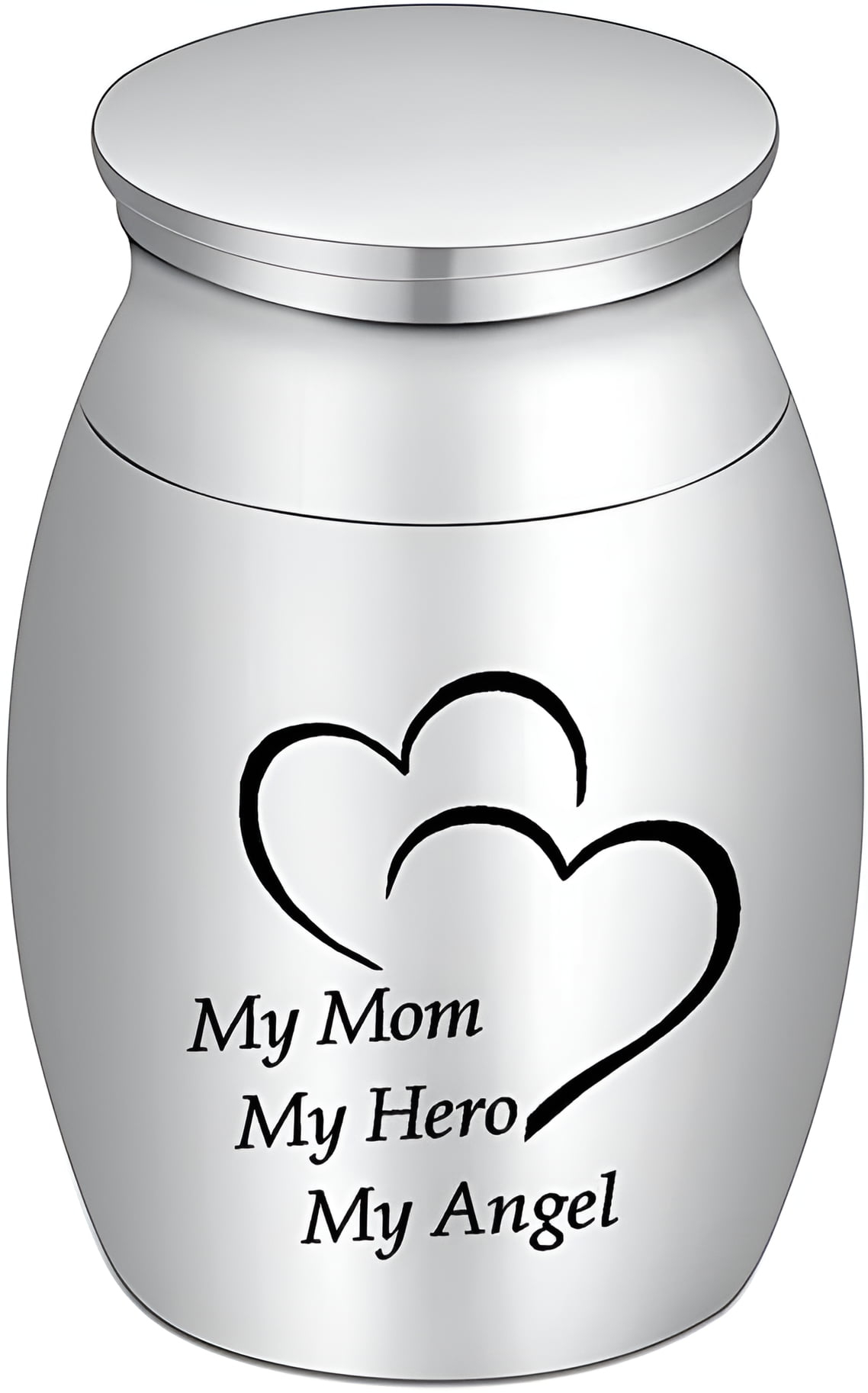 Small Keepsake Urn for Dad Mini Cremation Urns Decorative Memorial Funeral Ashes Holder Silver Engraved Stainless Steel Container for Dad Father 1.57 x 1.18 Inch-My Dad My Hero My Angel